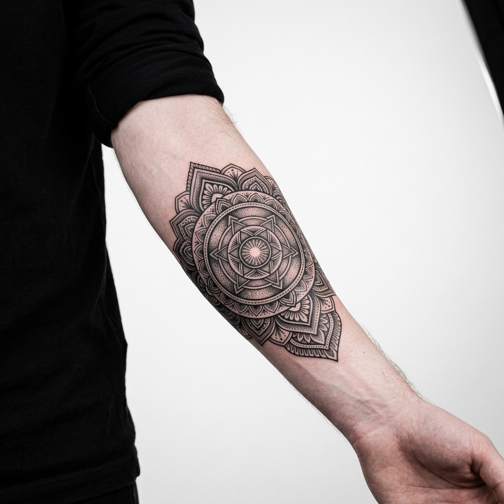 Tatuaje blackwork geométrico — estilo que escalamos
